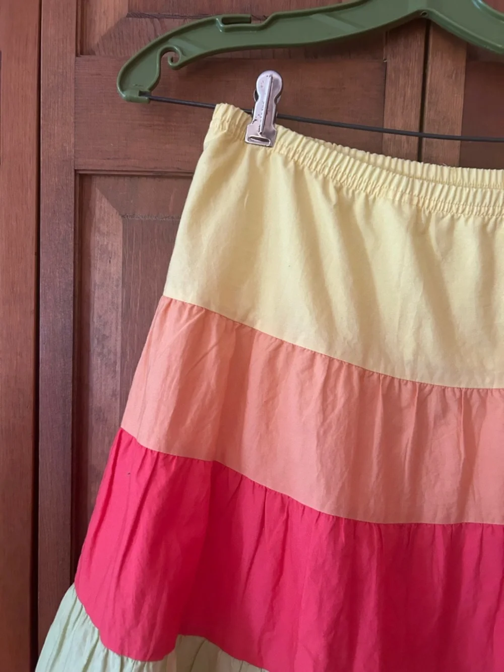 Gymboree Girl’s Sz 12 100% Cotton Yellow, Orange, and Green Tiered Skirt